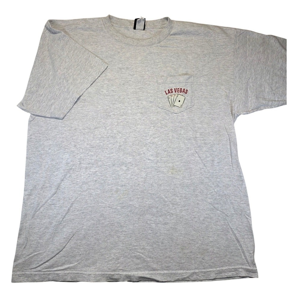 Vintage Sherry's Best Las Vegas Pocket T-Shirt Mens XXL Gray Cotton‎ Made in USA
